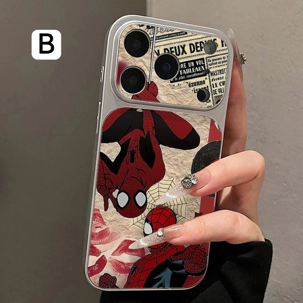 キュートなスポンジ・ボブとパトリックがプリントされたスマホケース。分割された大きなカメラ窓、全周を保護する耐落下衝撃構造、光沢のある明るいカラーフレームが特徴で、かわいいカートゥーンデザイン。iPhone対応。