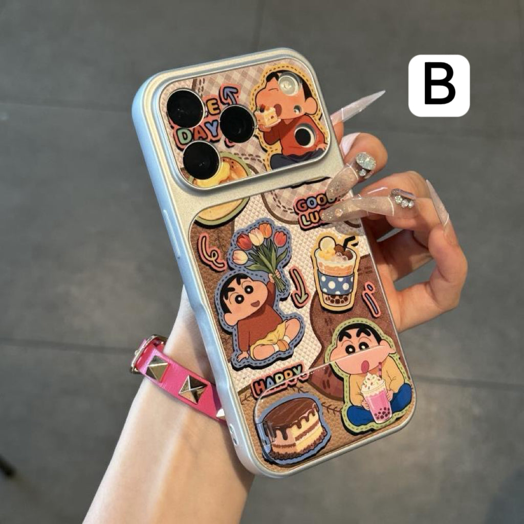 キュートなスポンジ・ボブとパトリックがプリントされたスマホケース。分割された大きなカメラ窓、全周を保護する耐落下衝撃構造、光沢のある明るいカラーフレームが特徴で、かわいいカートゥーンデザイン。iPhone対応。