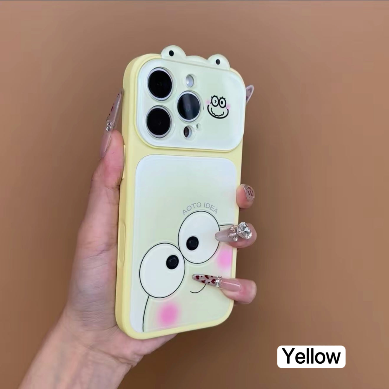 Cute Bow Cartoon Kitty& Frog Phone Case | Flip Camera Lens Protector Soft Shockproof Cover For iPhone