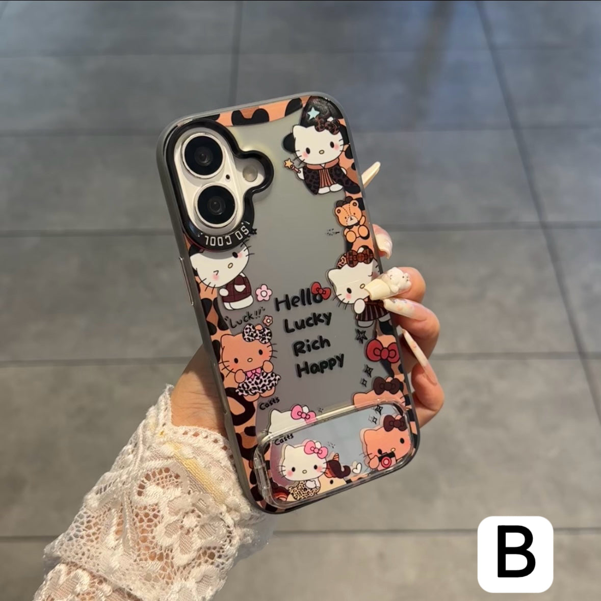 Funda protectora para iPhone con anilla magnética de dibujos animados vintage de Minnie, Goofy, Piolín y ventana grande para cámara, a prueba de golpes