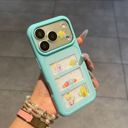 Kawaii SpongeBob Patrick Squidward Phone Case Creative Transparent Window Shockproof Protective Case For iPhone Series