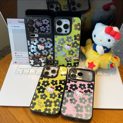 Kawaii Floral Kitty Phone Case Large Camera Window Lens Protection Shockproof Soft Silicone Protective Cover For iPhone 16 15 14 13 12 11 Pro Max Multi Color Options For Women Girls