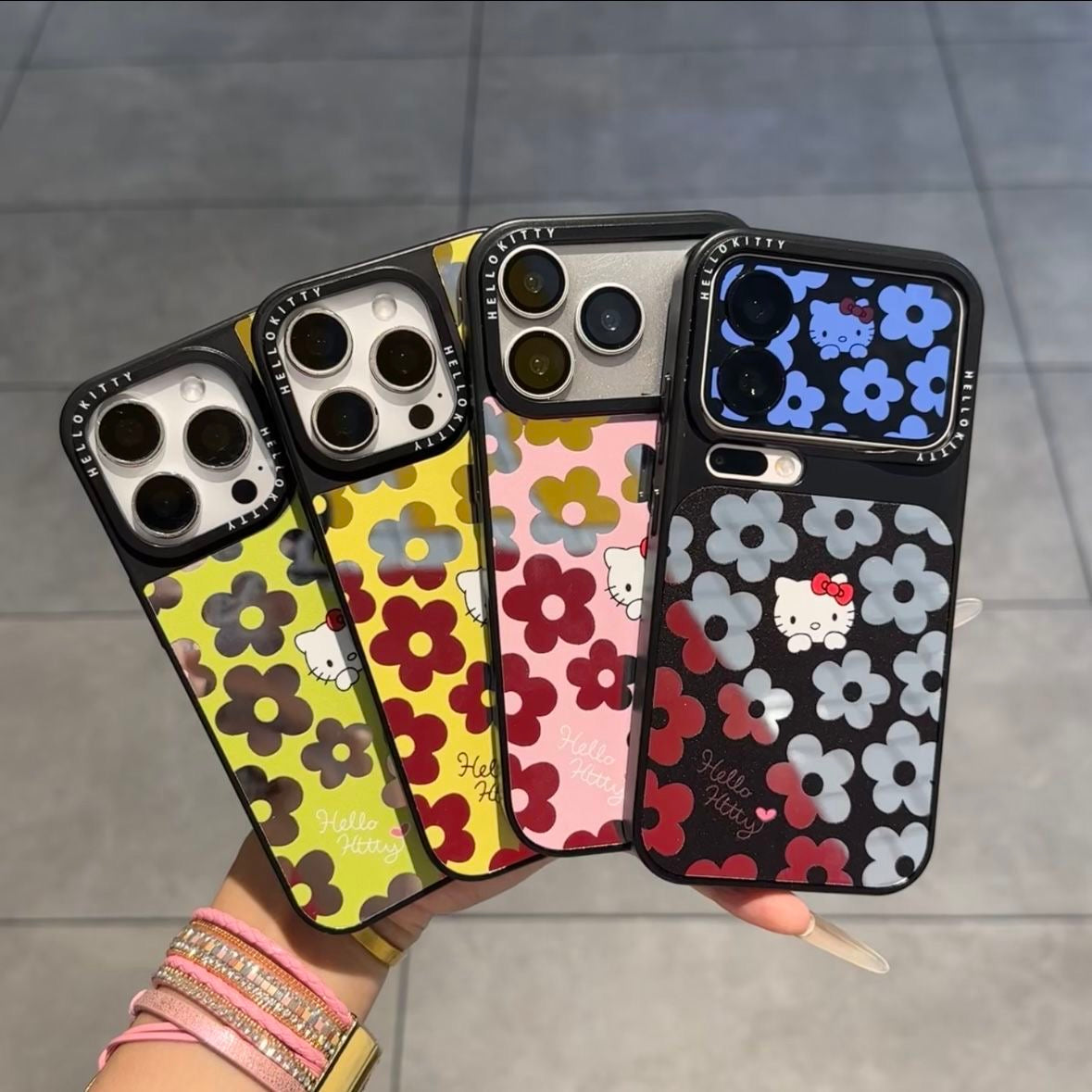 Kawaii Floral Kitty Phone Case Large Camera Window Lens Protection Shockproof Soft Silicone Protective Cover For iPhone 16 15 14 13 12 11 Pro Max Multi Color Options For Women Girls