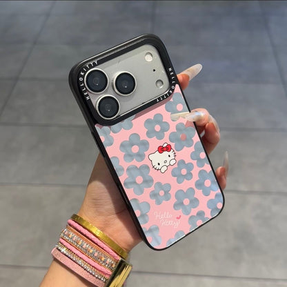 Kawaii Floral Kitty Phone Case Large Camera Window Lens Protection Shockproof Soft Silicone Protective Cover For iPhone 16 15 14 13 12 11 Pro Max Multi Color Options For Women Girls