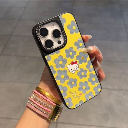 Kawaii Floral Kitty Phone Case Large Camera Window Lens Protection Shockproof Soft Silicone Protective Cover For iPhone 16 15 14 13 12 11 Pro Max Multi Color Options For Women Girls