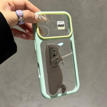 Multicolor 3D Animal Decor Phone Case With Adjustable Foldable Stand, Transparent Shockproof Phone Cover For All Smartphone Models
