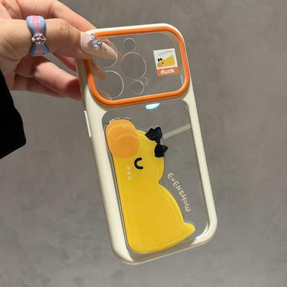 Multicolor 3D Animal Decor Phone Case With Adjustable Foldable Stand, Transparent Shockproof Phone Cover For All Smartphone Models