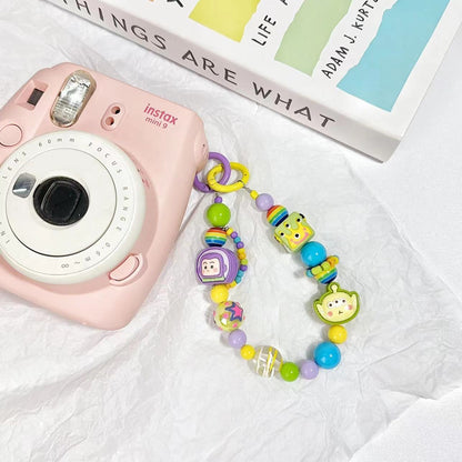 Handmade Rainbow Acrylic Beaded Phone Charm, 3D Cartoon Character Phone Chain, Multi-use Accessory for Cellphone, Backpack, Water Cup and Handbag