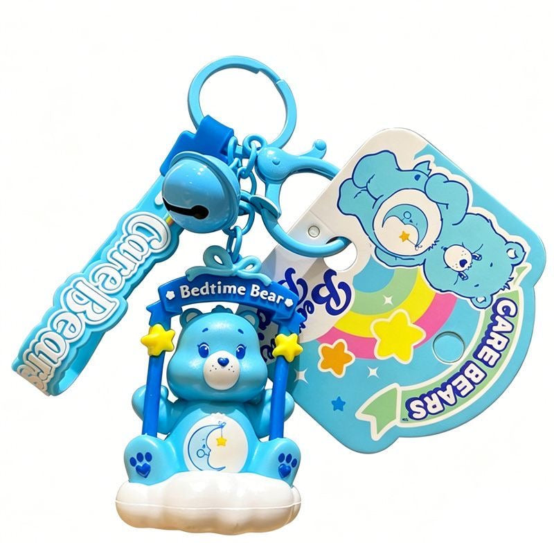 Pastel Swing Cartoon Bear Phonechain with Bell & Cloud Decor, Cute Doll Pendant Bag Accessory