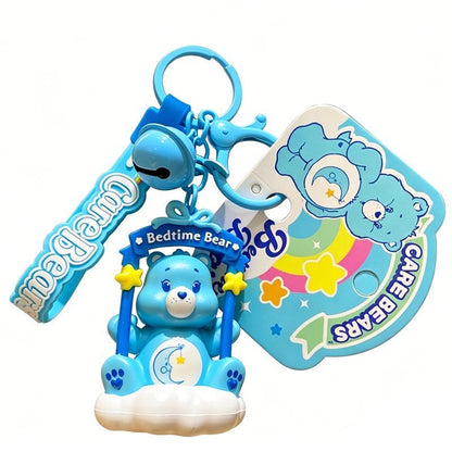 Pastel Swing Cartoon Bear Phonechain with Bell & Cloud Decor, Cute Doll Pendant Bag Accessory