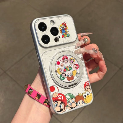 Funda Estética Bicolor Pastel para Teléfono con Anillo de Rotación 360°, Funda Protectora Suave Anticaída para iPhone con Texto Goodmood Todo Estará Bien