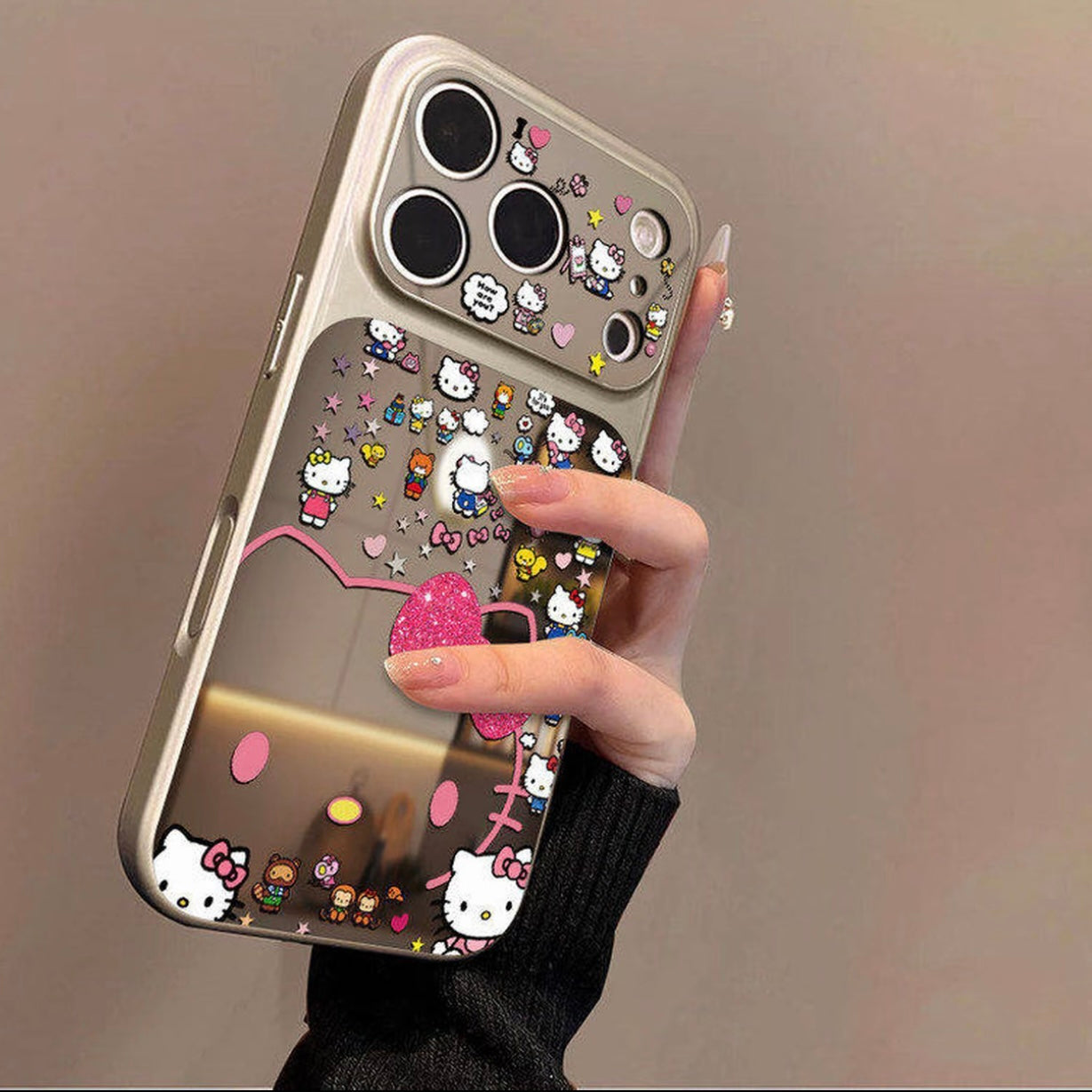 Funda de Teléfono Brillante con Bonito Diseño de Dibujos Animados y Soporte de Anillo Magnético Giratorio 360°, Donald Duck / Goofy / Pluto / Mickey Carcasa Protectora Anticaída para iPhone