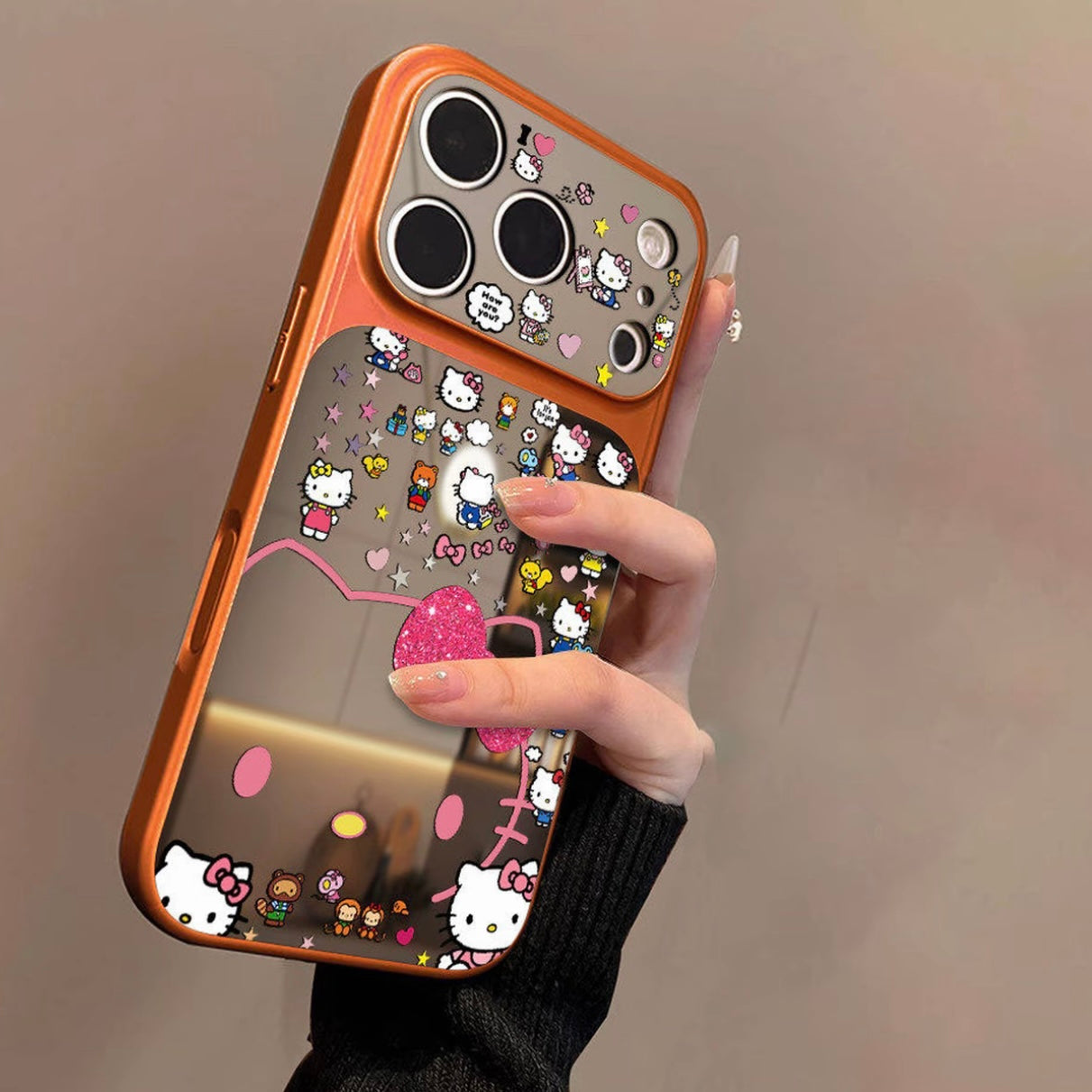 Funda de Teléfono Brillante con Bonito Diseño de Dibujos Animados y Soporte de Anillo Magnético Giratorio 360°, Donald Duck / Goofy / Pluto / Mickey Carcasa Protectora Anticaída para iPhone