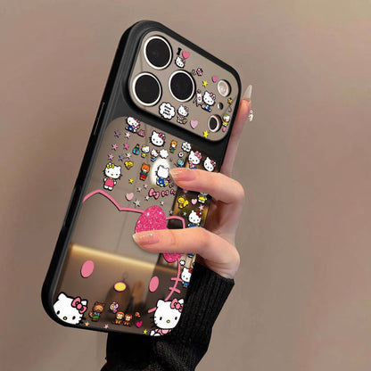 Funda de Teléfono Brillante con Bonito Diseño de Dibujos Animados y Soporte de Anillo Magnético Giratorio 360°, Donald Duck / Goofy / Pluto / Mickey Carcasa Protectora Anticaída para iPhone