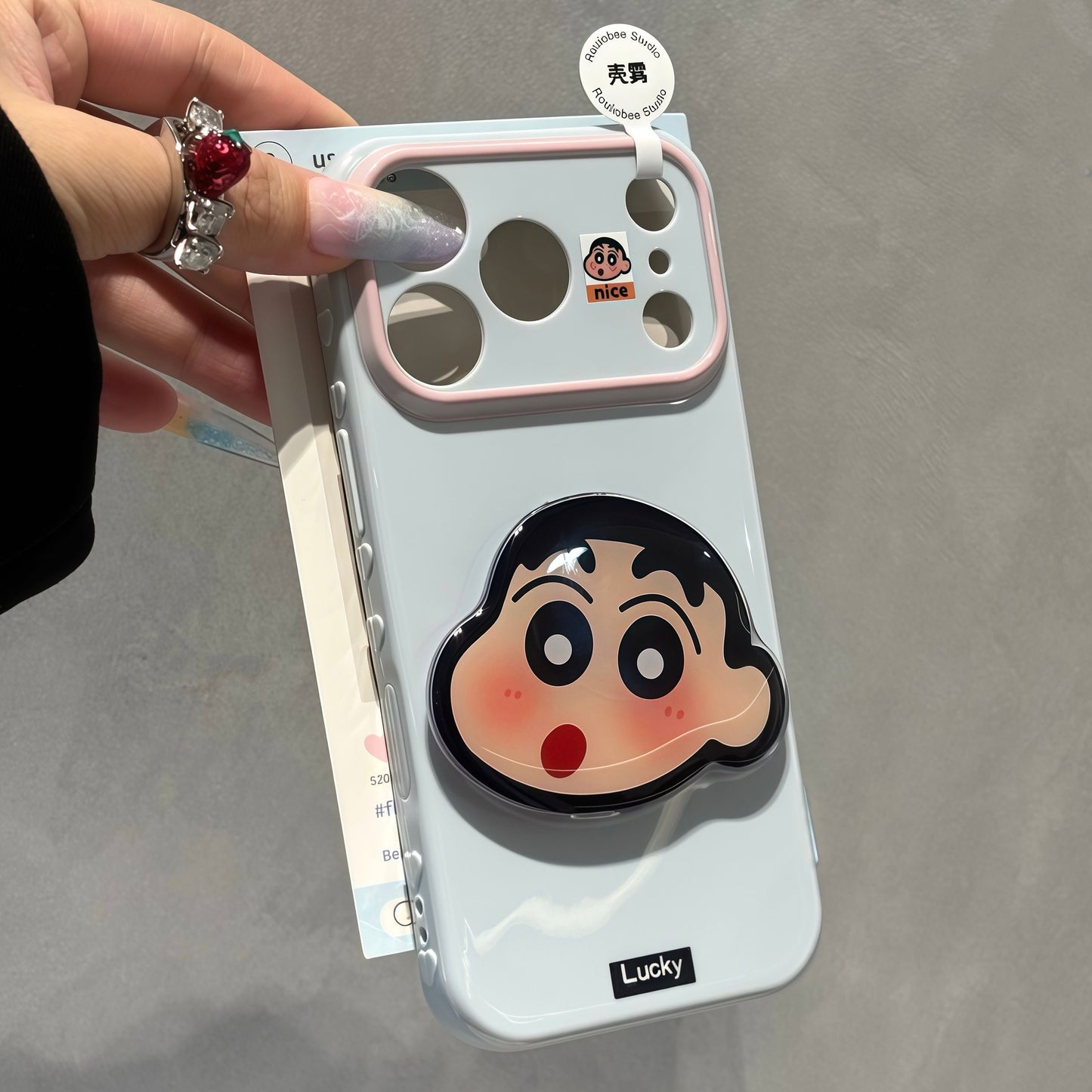 光沢のある可愛い漫画のスマホケース、360°回転磁気リングスタンド付き、ドナルドダック/グーフィー/プルート/ミッキー 耐衝撃保護ケース iPhone用
