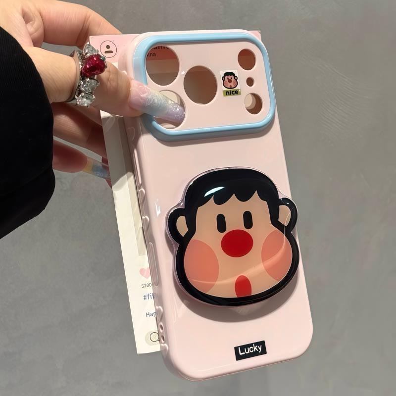 光沢のある可愛い漫画のスマホケース、360°回転磁気リングスタンド付き、ドナルドダック/グーフィー/プルート/ミッキー 耐衝撃保護ケース iPhone用