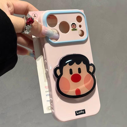 光沢のある可愛い漫画のスマホケース、360°回転磁気リングスタンド付き、ドナルドダック/グーフィー/プルート/ミッキー 耐衝撃保護ケース iPhone用