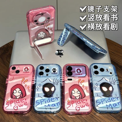 Funda de teléfono magnética con anillo de soporte, color sólido pastel, con rotación de 360° y soporte plegable, cubierta protectora a prueba de golpes para iPhone