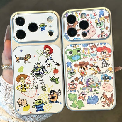 Cute Cartoon Collage Print Raised Lens Protective Shockproof Phone Case with Magnetic Option