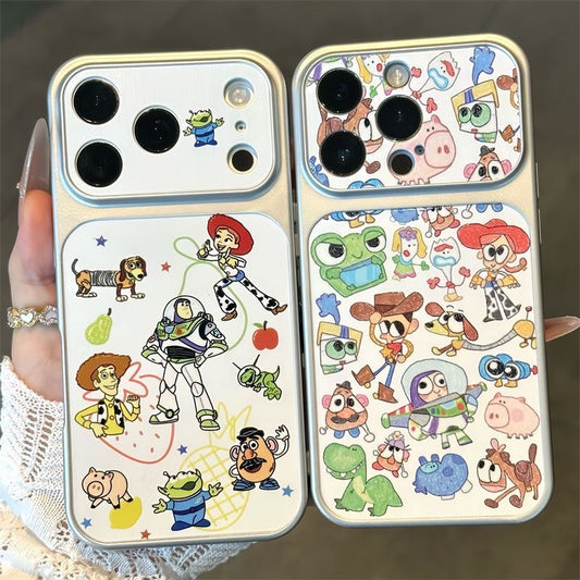 Cute Cartoon Collage Print Raised Lens Protective Shockproof Phone Case with Magnetic Option