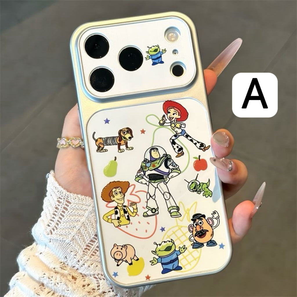 Cute Cartoon Collage Print Raised Lens Protective Shockproof Phone Case with Magnetic Option