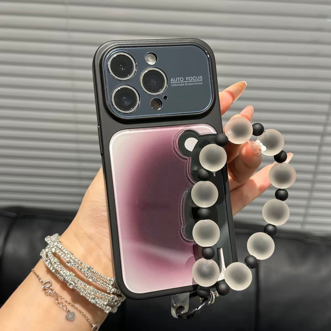 Funda protectora para iPhone con anilla magnética de dibujos animados vintage de Minnie, Goofy, Piolín y ventana grande para cámara, a prueba de golpes