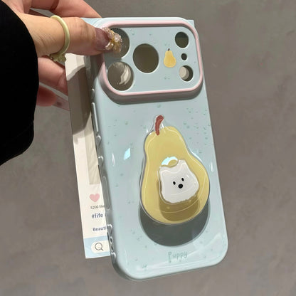 光沢のある可愛い漫画のスマホケース、360°回転磁気リングスタンド付き、ドナルドダック/グーフィー/プルート/ミッキー 耐衝撃保護ケース iPhone用