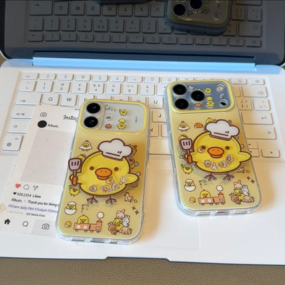 光沢のある可愛い漫画のスマホケース、360°回転磁気リングスタンド付き、ドナルドダック/グーフィー/プルート/ミッキー 耐衝撃保護ケース iPhone用