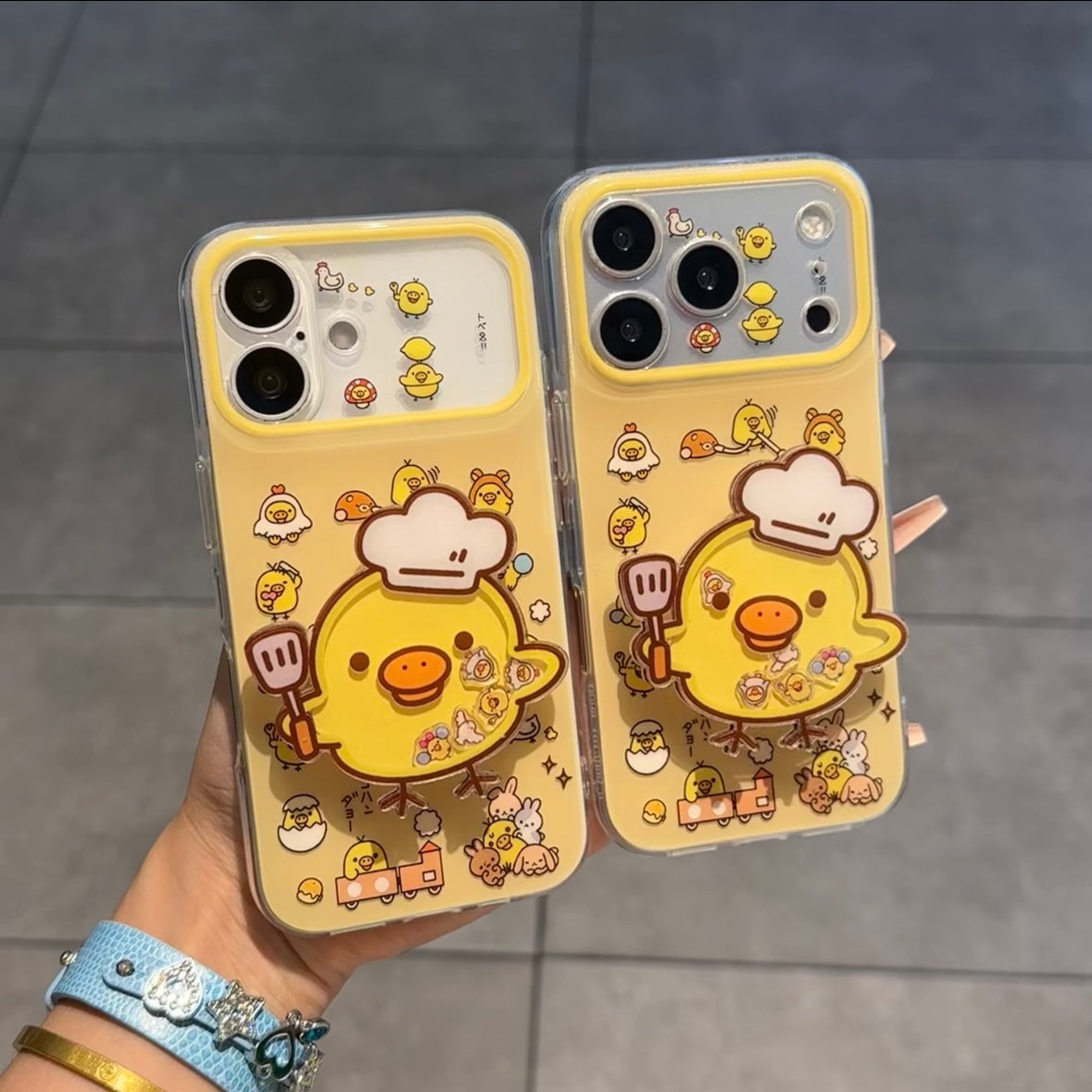 光沢のある可愛い漫画のスマホケース、360°回転磁気リングスタンド付き、ドナルドダック/グーフィー/プルート/ミッキー 耐衝撃保護ケース iPhone用