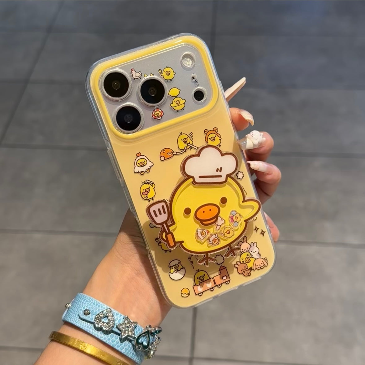 光沢のある可愛い漫画のスマホケース、360°回転磁気リングスタンド付き、ドナルドダック/グーフィー/プルート/ミッキー 耐衝撃保護ケース iPhone用