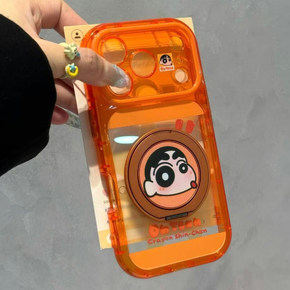 Funda protectora para iPhone con anilla magnética de dibujos animados vintage de Minnie, Goofy, Piolín y ventana grande para cámara, a prueba de golpes
