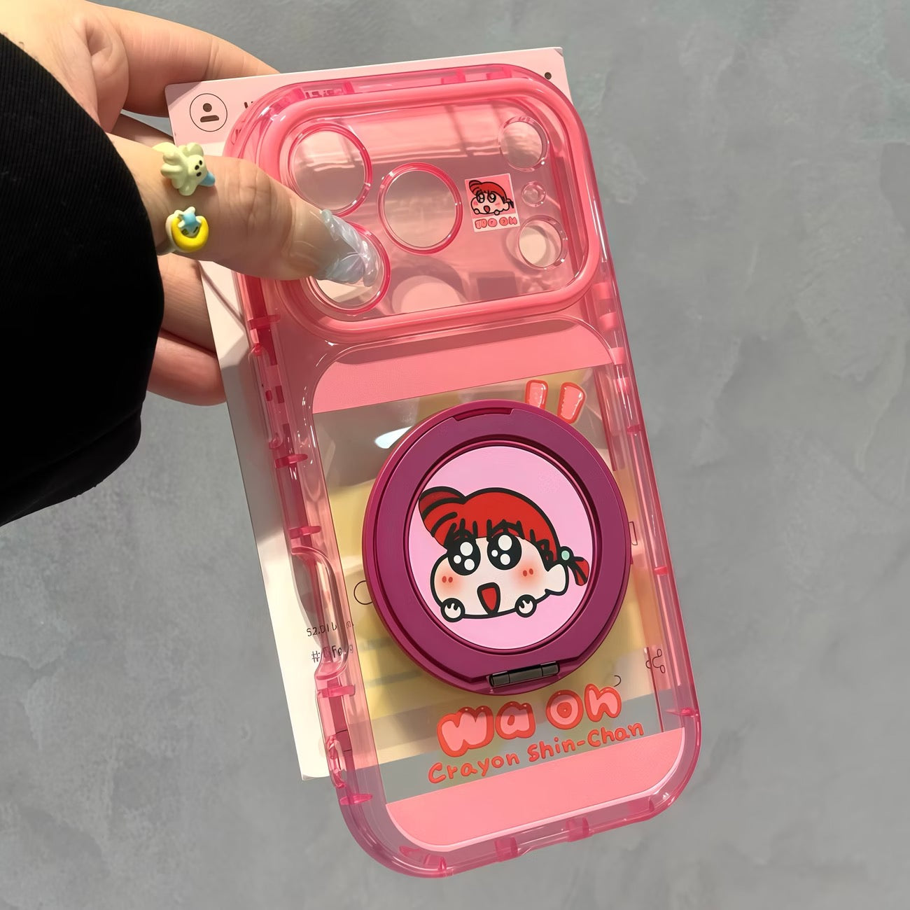 Funda protectora para iPhone con anilla magnética de dibujos animados vintage de Minnie, Goofy, Piolín y ventana grande para cámara, a prueba de golpes