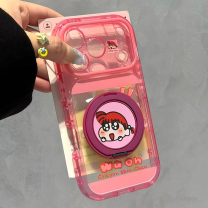 Funda protectora para iPhone con anilla magnética de dibujos animados vintage de Minnie, Goofy, Piolín y ventana grande para cámara, a prueba de golpes