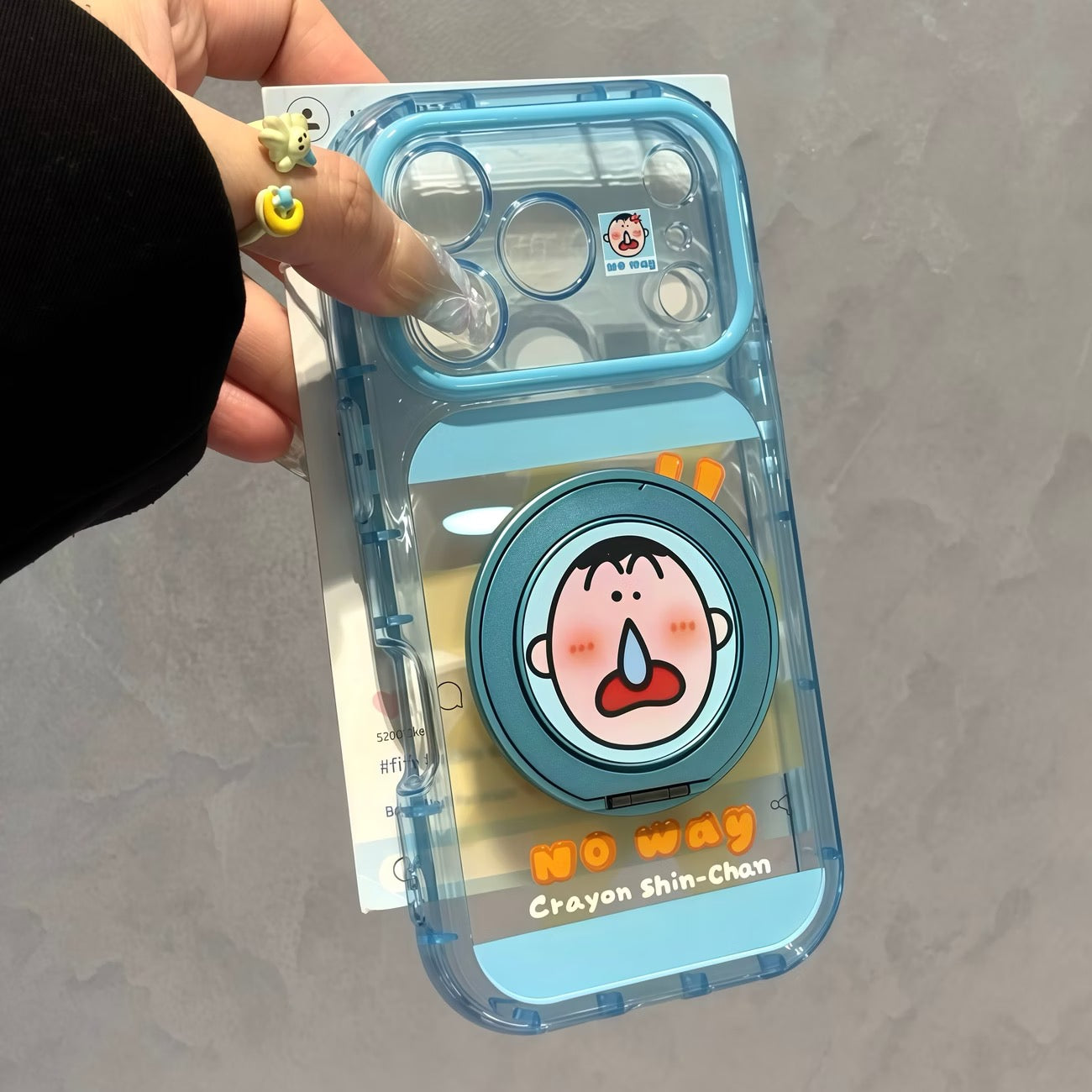 Funda protectora para iPhone con anilla magnética de dibujos animados vintage de Minnie, Goofy, Piolín y ventana grande para cámara, a prueba de golpes