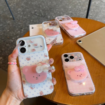 光沢のある可愛い漫画のスマホケース、360°回転磁気リングスタンド付き、ドナルドダック/グーフィー/プルート/ミッキー 耐衝撃保護ケース iPhone用