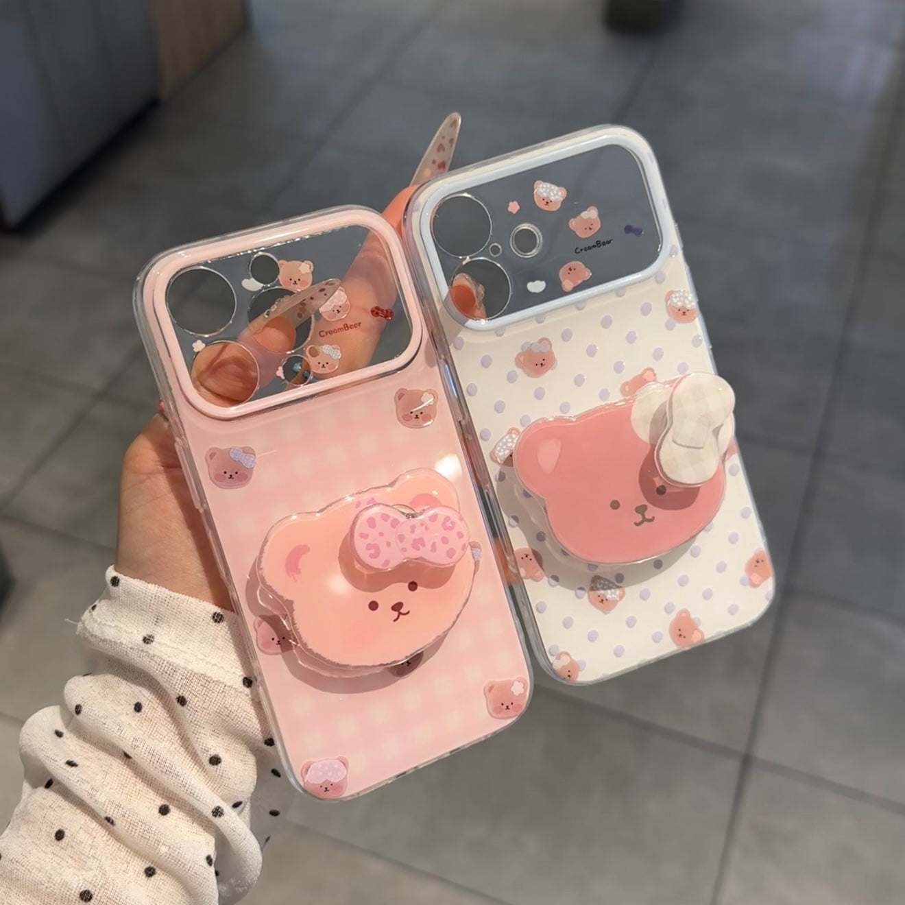 光沢のある可愛い漫画のスマホケース、360°回転磁気リングスタンド付き、ドナルドダック/グーフィー/プルート/ミッキー 耐衝撃保護ケース iPhone用