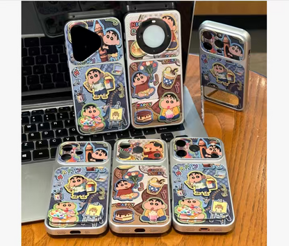 キュートなスポンジ・ボブとパトリックがプリントされたスマホケース。分割された大きなカメラ窓、全周を保護する耐落下衝撃構造、光沢のある明るいカラーフレームが特徴で、かわいいカートゥーンデザイン。iPhone対応。