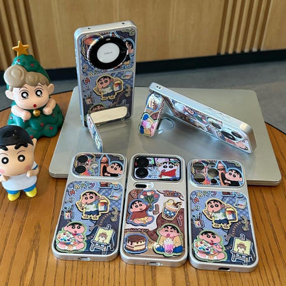 キュートなスポンジ・ボブとパトリックがプリントされたスマホケース。分割された大きなカメラ窓、全周を保護する耐落下衝撃構造、光沢のある明るいカラーフレームが特徴で、かわいいカートゥーンデザイン。iPhone対応。