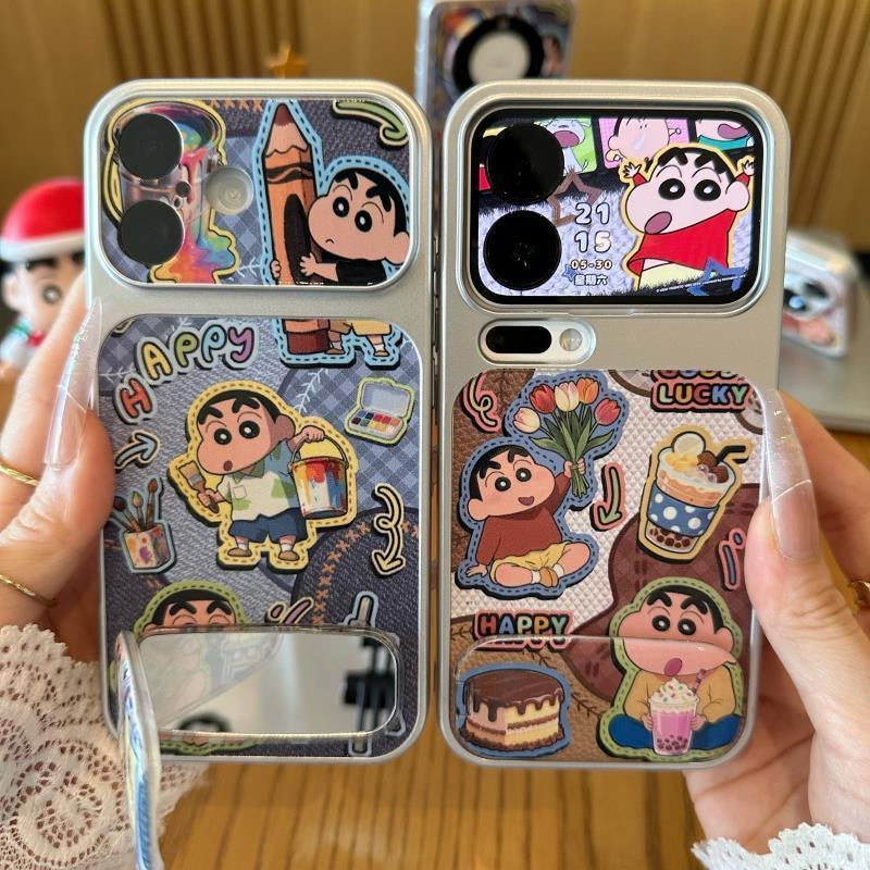 キュートなスポンジ・ボブとパトリックがプリントされたスマホケース。分割された大きなカメラ窓、全周を保護する耐落下衝撃構造、光沢のある明るいカラーフレームが特徴で、かわいいカートゥーンデザイン。iPhone対応。