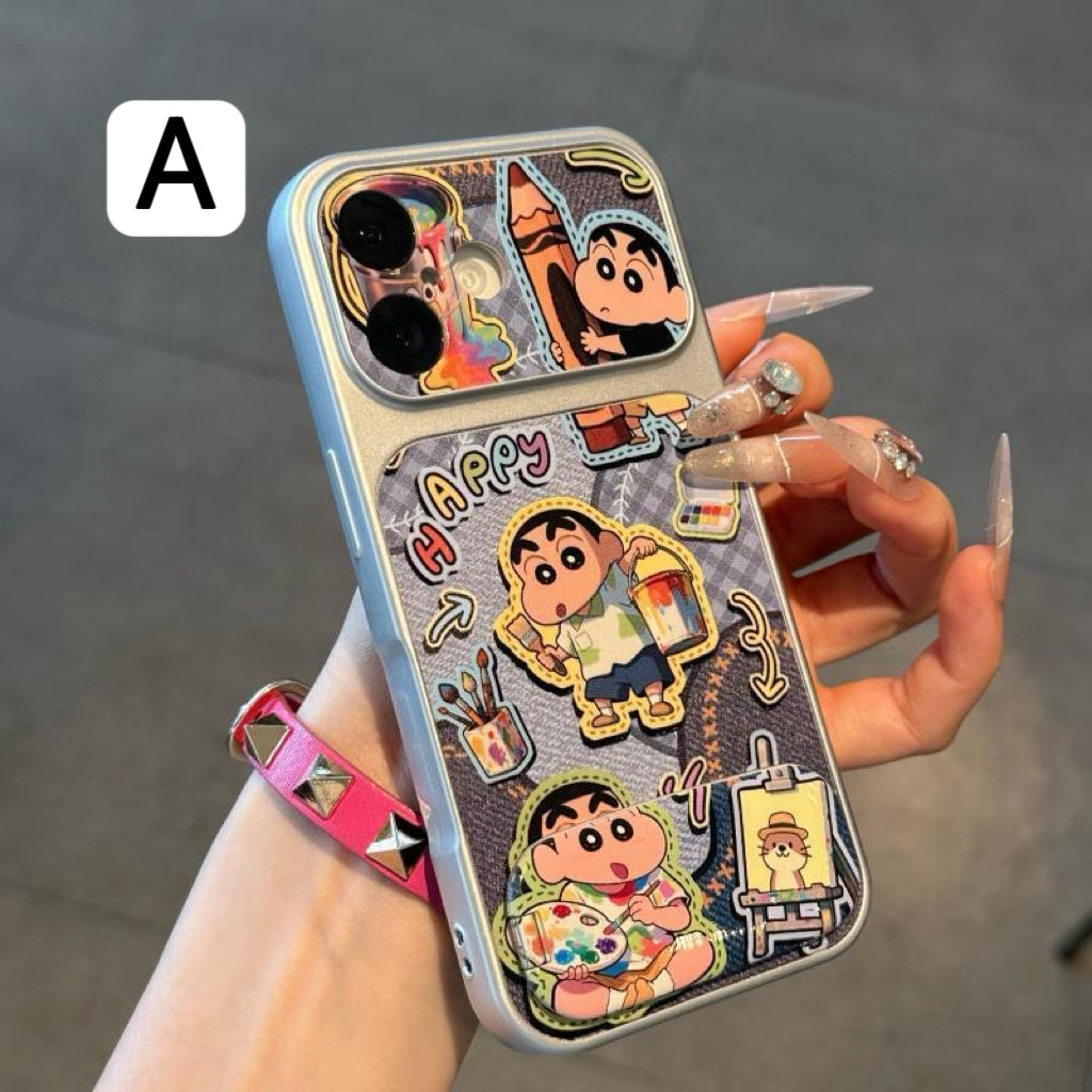 キュートなスポンジ・ボブとパトリックがプリントされたスマホケース。分割された大きなカメラ窓、全周を保護する耐落下衝撃構造、光沢のある明るいカラーフレームが特徴で、かわいいカートゥーンデザイン。iPhone対応。