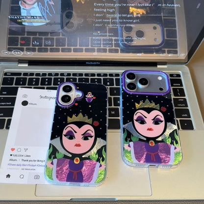 Cute Fairytale Villain Graphic Phone Case Glossy Color‑Pop Camera Frame Cover