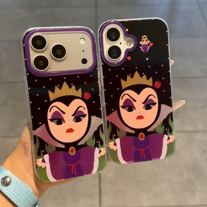 Cute Fairytale Villain Graphic Phone Case Glossy Color‑Pop Camera Frame Cover