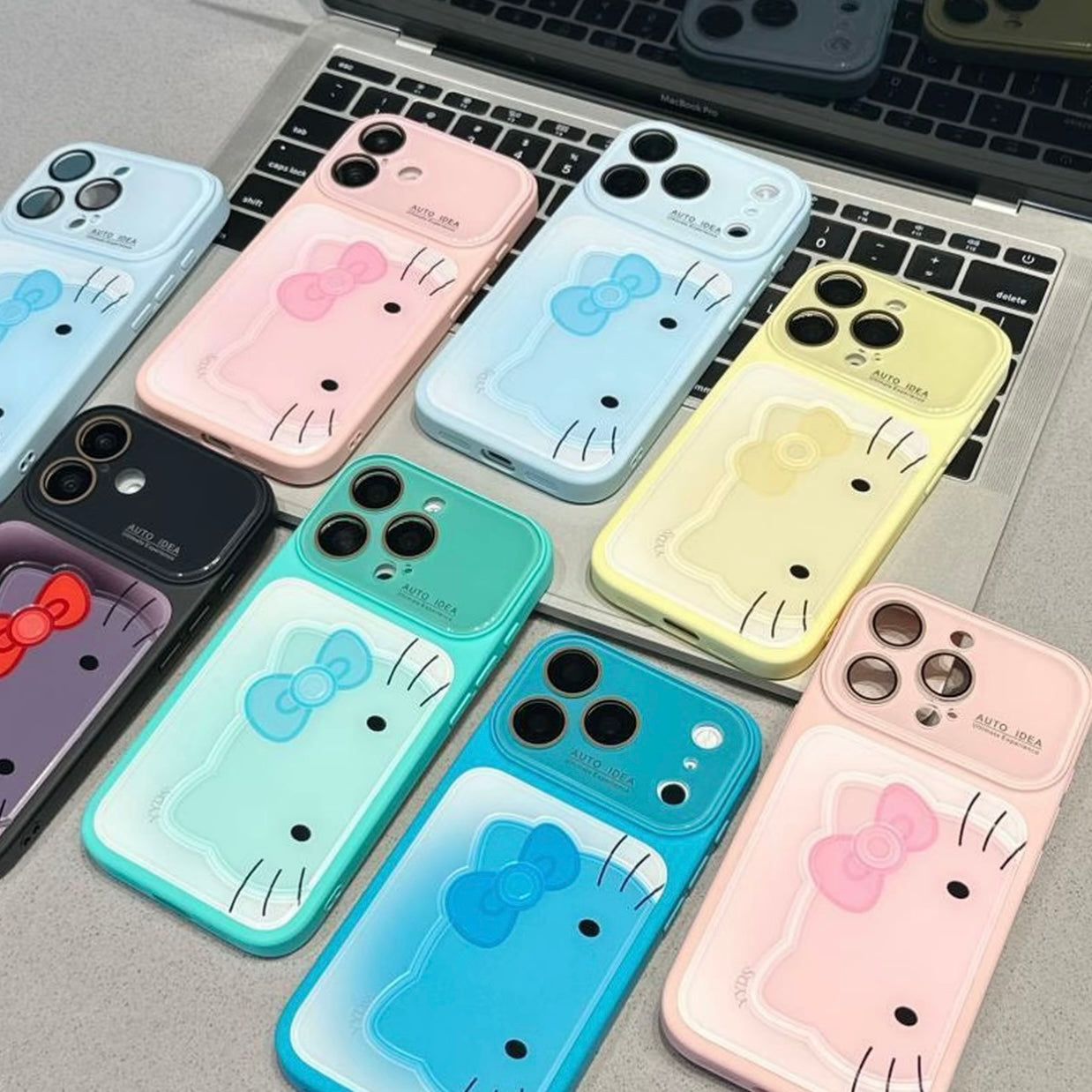 Cute Bow Cartoon Kitty& Frog Phone Case | Flip Camera Lens Protector Soft Shockproof Cover For iPhone