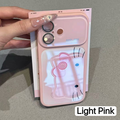 Cute Bow Cartoon Kitty& Frog Phone Case | Flip Camera Lens Protector Soft Shockproof Cover For iPhone