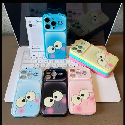 Cute Bow Cartoon Kitty& Frog Phone Case | Flip Camera Lens Protector Soft Shockproof Cover For iPhone