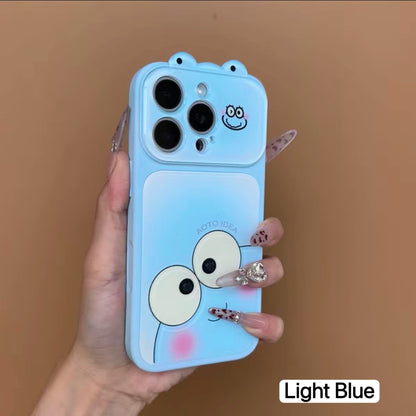 Cute Bow Cartoon Kitty& Frog Phone Case | Flip Camera Lens Protector Soft Shockproof Cover For iPhone