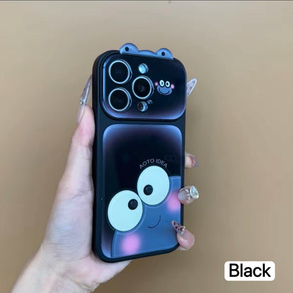 Cute Bow Cartoon Kitty& Frog Phone Case | Flip Camera Lens Protector Soft Shockproof Cover For iPhone