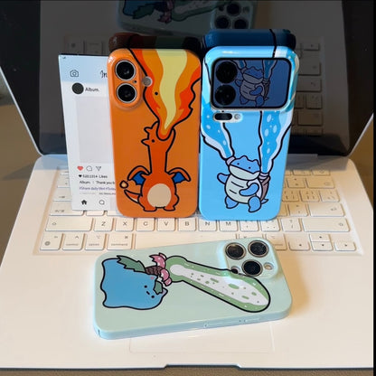 Cute Pokemon Charizard Squirtle Bulbasaur Phone Case Wavy Edge Soft Cover For iPhone