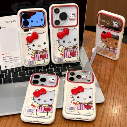 Funda de teléfono plegable Pink Blue Kitty, bonita funda suave a prueba de golpes con patrón de gato y soporte magnético para todos los teléfonos