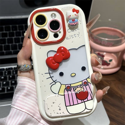 Funda de teléfono plegable Pink Blue Kitty, bonita funda suave a prueba de golpes con patrón de gato y soporte magnético para todos los teléfonos
